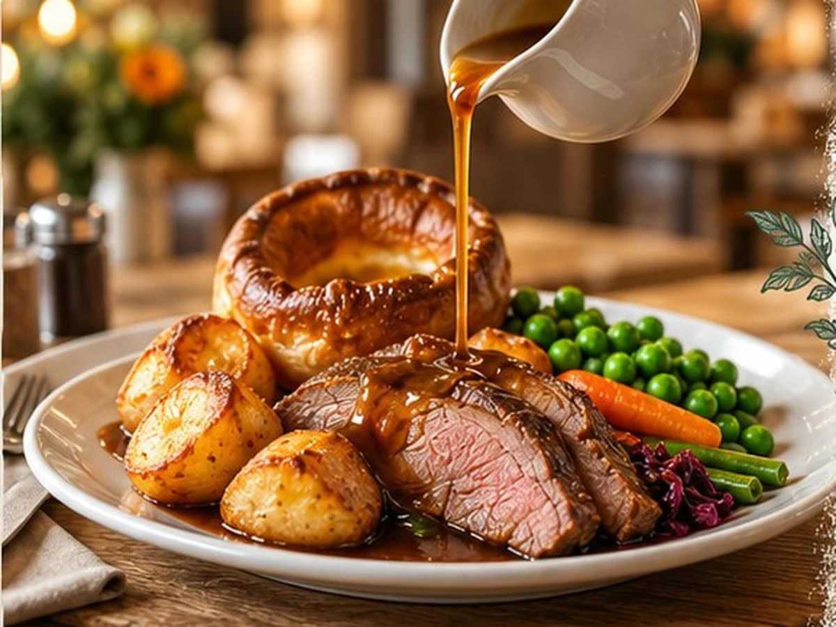 Freshly prepared Sunday roast at Homer Hill Café