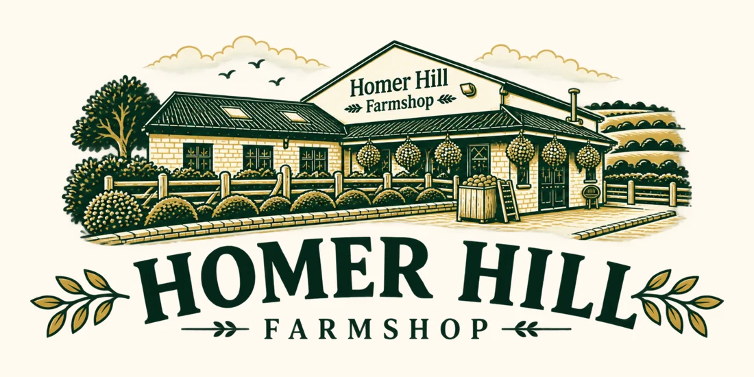 Homer Hill Farmshop illustrated logo